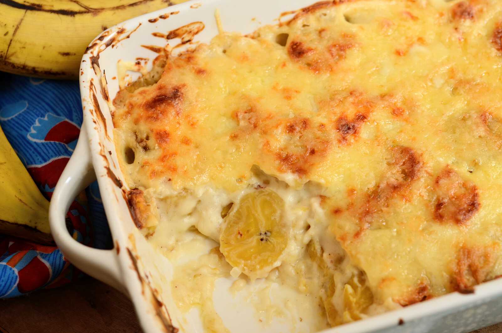 Gratin de banane jaune