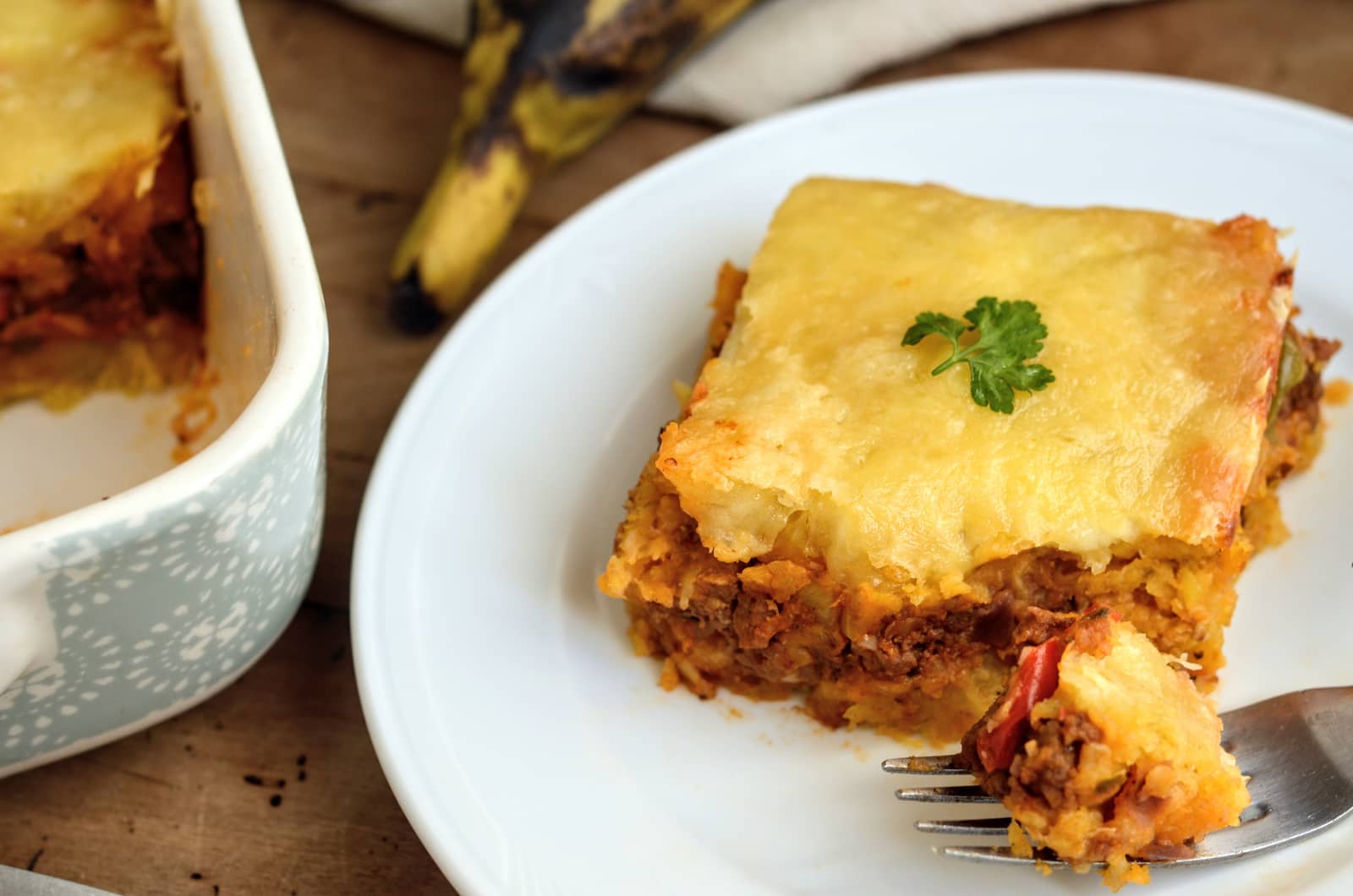 Pastelón de plátano maduro